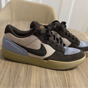 Nike SB Force 58 Low Gray Blue Gum Sole Sneakers Men’s 9.5 Skate Casual